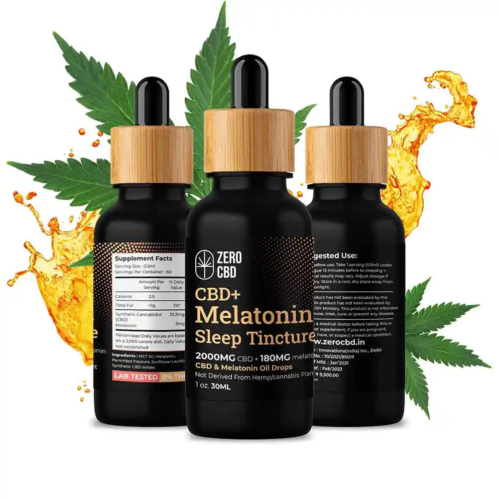 ZERO CBD Melatonin Sleep Tincture, CBD + Melatonin (2000mg + 180mg) (30ml)on itsHemp