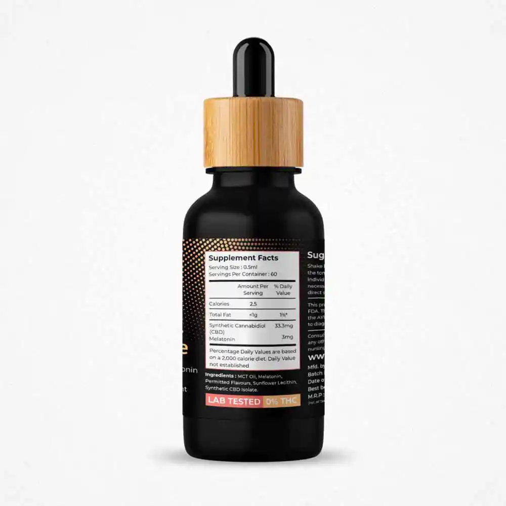 ZERO CBD Melatonin Sleep Tincture, CBD + Melatonin (2000mg + 180mg) (30ml)on itsHemp