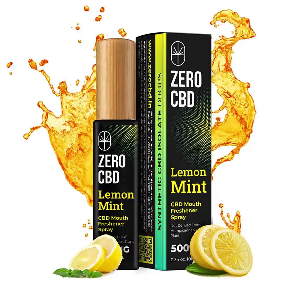 Zero CBD Mouth Freshener, Lemon Mint (250-500mg) (10ml) on itsHemp