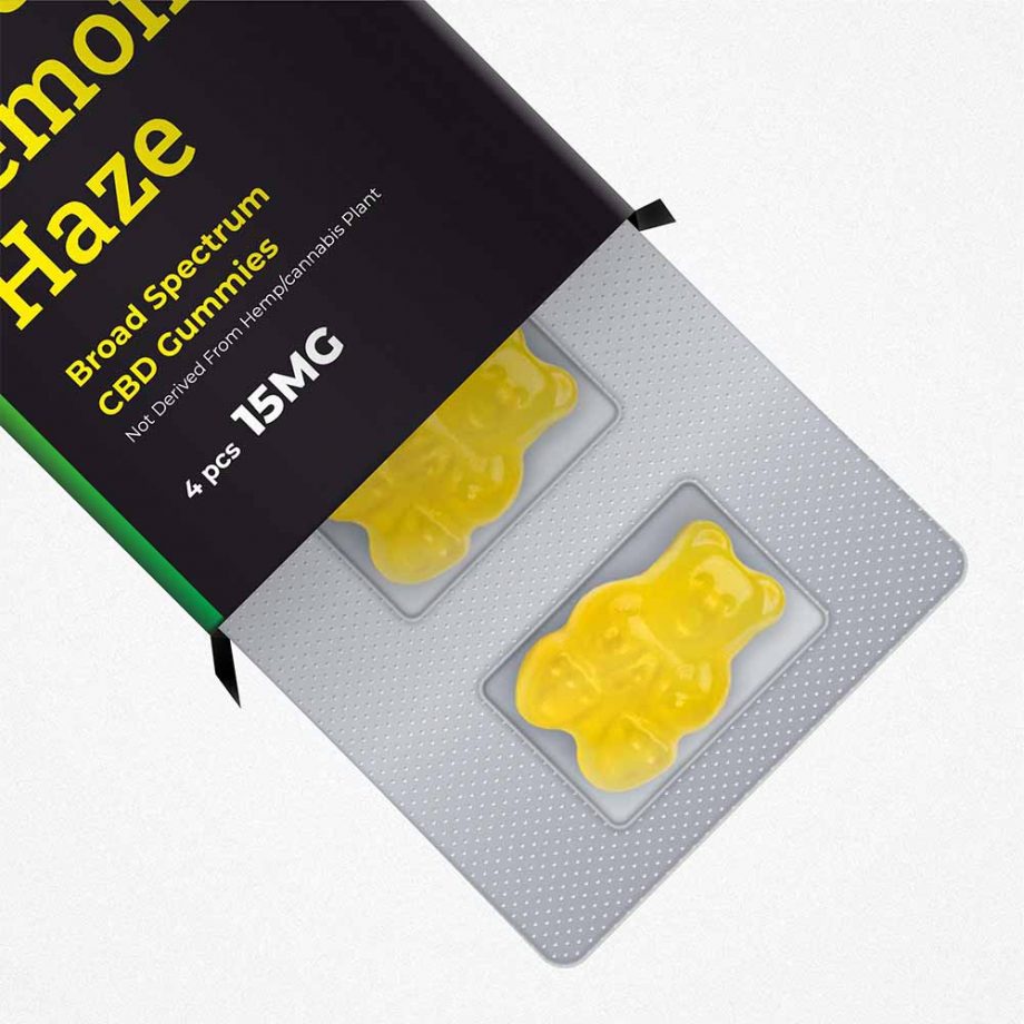 Zero CBD Broad Spectrum Gummies, Super Lemon Haze, (15-50 mg) (4 pcs)on itsHemp