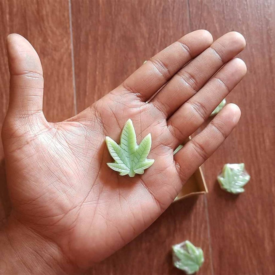 B.E Hemp Mini Weed Leaf Soap variants, Set of 10 (5 Flavour x 2 of Each) on itsHemp