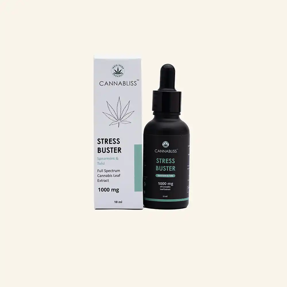 IH020031_1 ndia Hemp Organics Cannabliss Stress Buster, 1000mg, 10ml on itsHemp