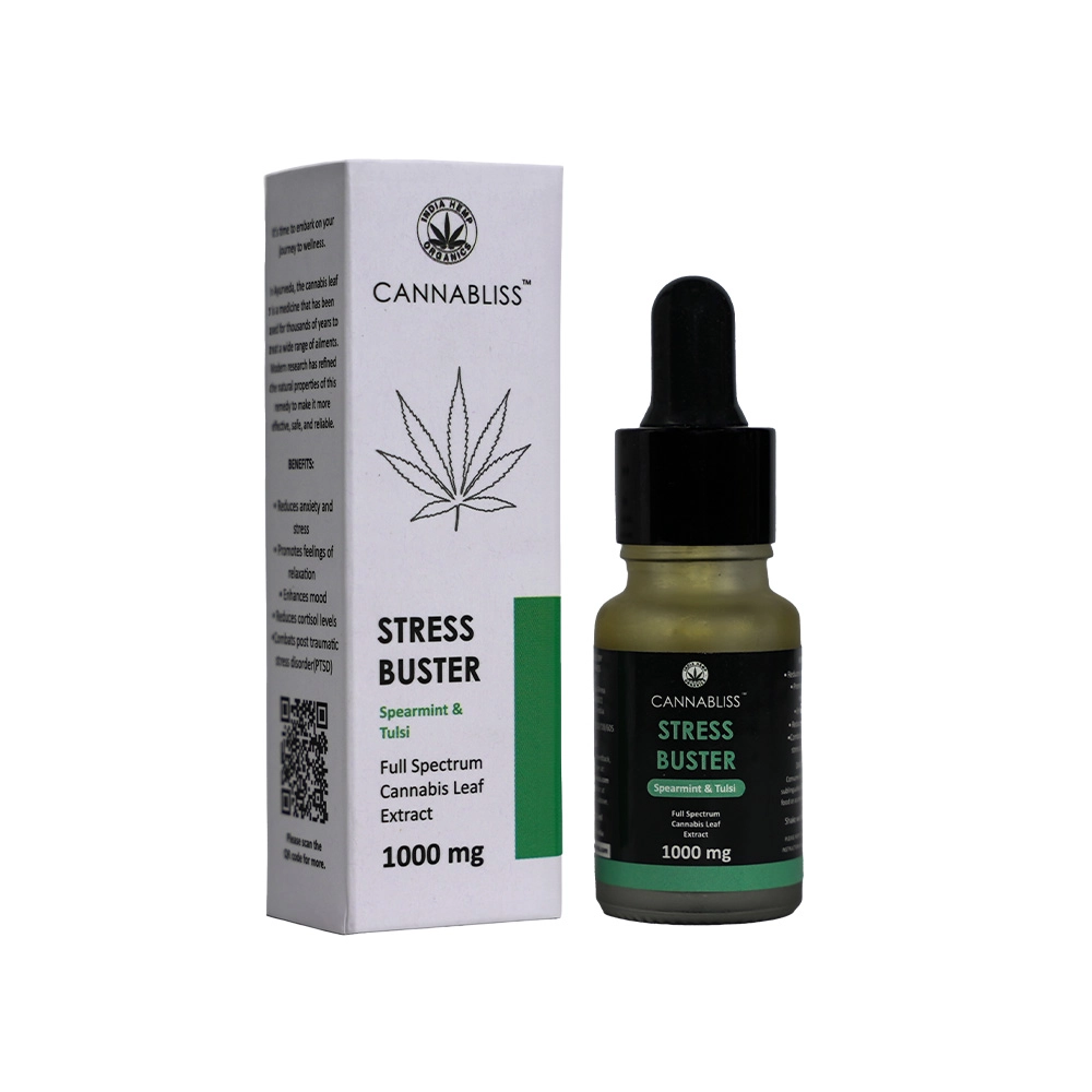 Cannabliss Stress Buster – High-Potency CBD Oil (1:3) – 1000mg, 10ml - Image 2
