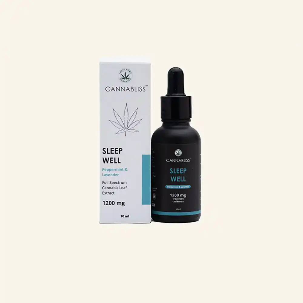 IH020034_1 India Hemp Organics Cannabliss Sleep Well, 1200mg, Peppermint & Lavender, 10mlon itsHemp
