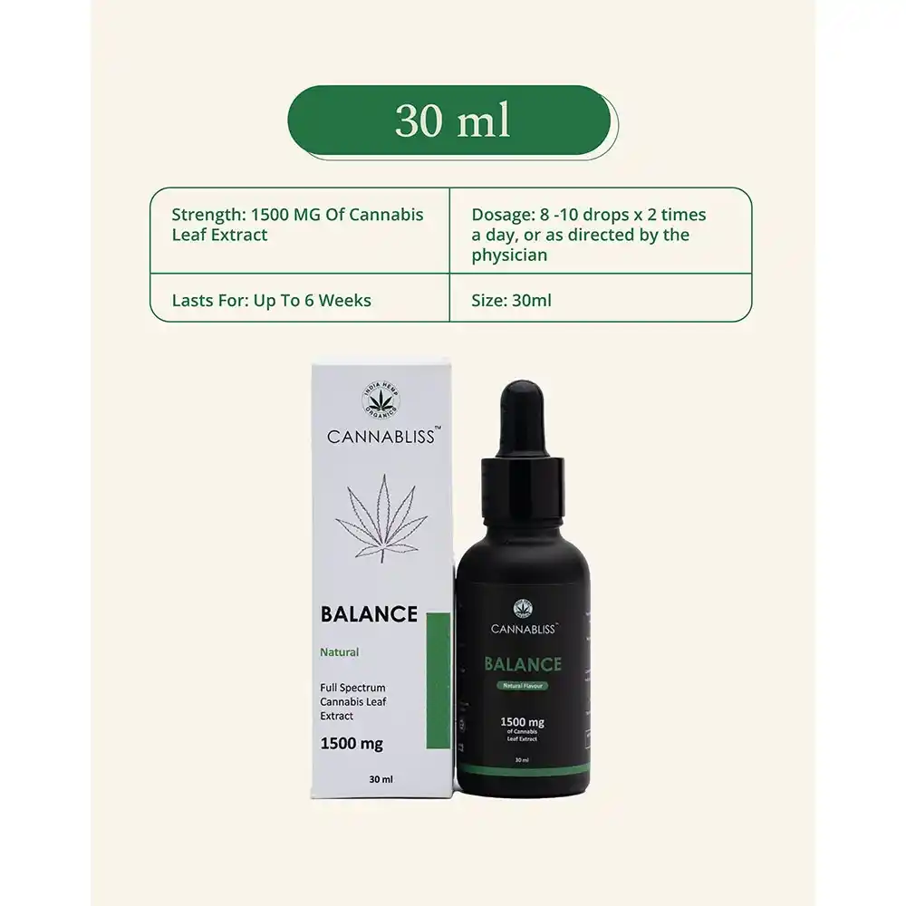 IH020037_5 India Hemp Organics Cannabliss Balance, 1500mg, Natural, 30ml on itsHemp