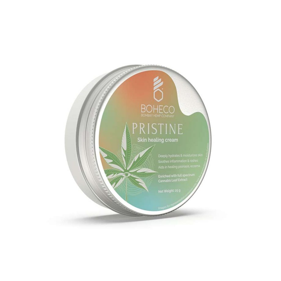 Boheco Pristine skin healing cream on itsHemp