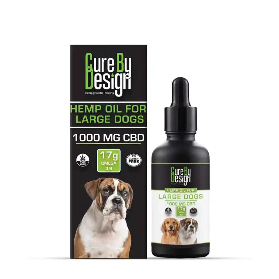 Cure By Design Hemp oil for large dogs 1000mg CBD on itsHemp