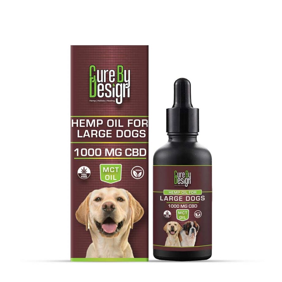 Cure By Design Hemp oil for large dogs 1000mg CBD (MCT) on itsHemp