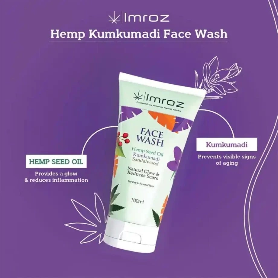 Imroz Face Wash With Hemp Seed Oil & Kumkumadi, 100ml on itsHemp