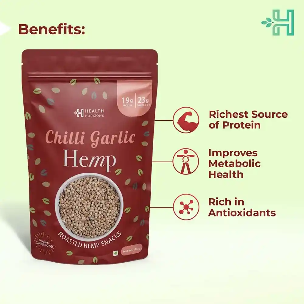 Health horizons chilli garlic hemp snacks on itsHemp