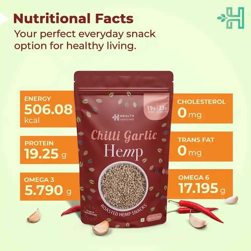Health horizons chilli garlic hemp snacks on itsHemp