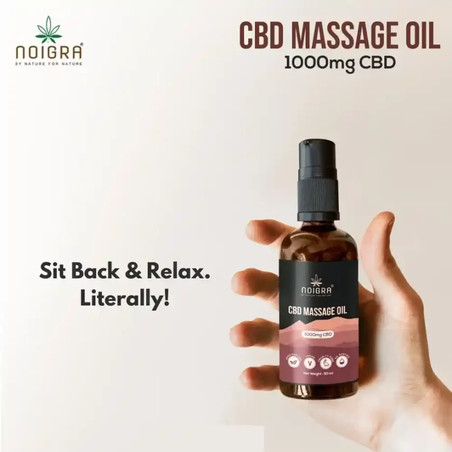 Noigra CBD Massage Oil - 1000mg CBD, 50ml on itsHemp