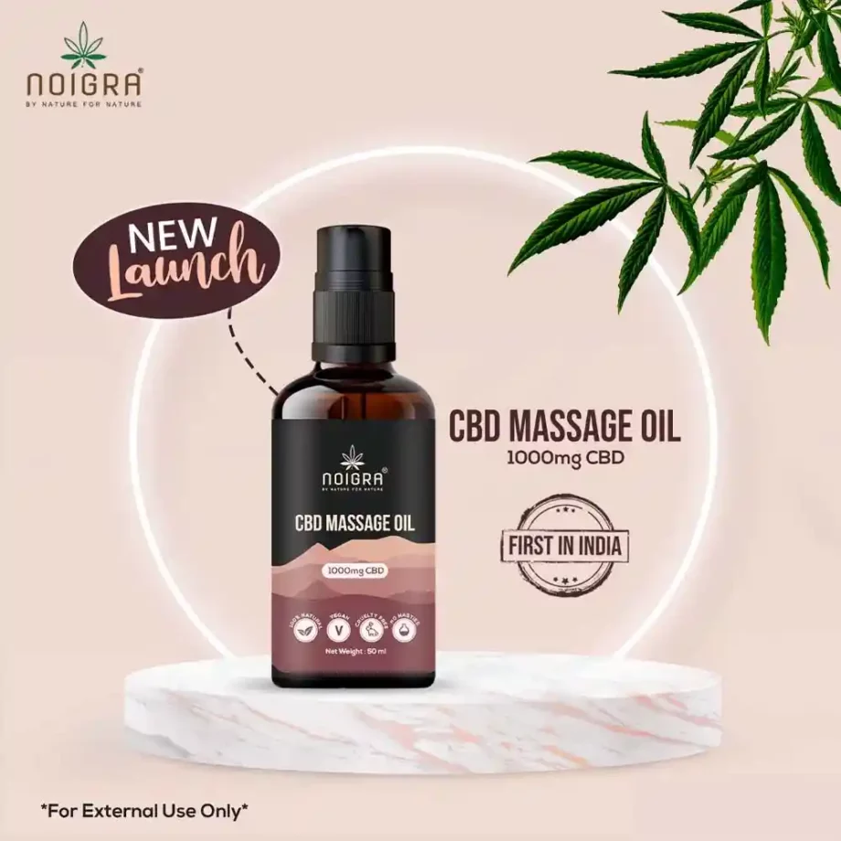 Noigra CBD Massage Oil - 1000mg CBD, 50ml on itsHemp