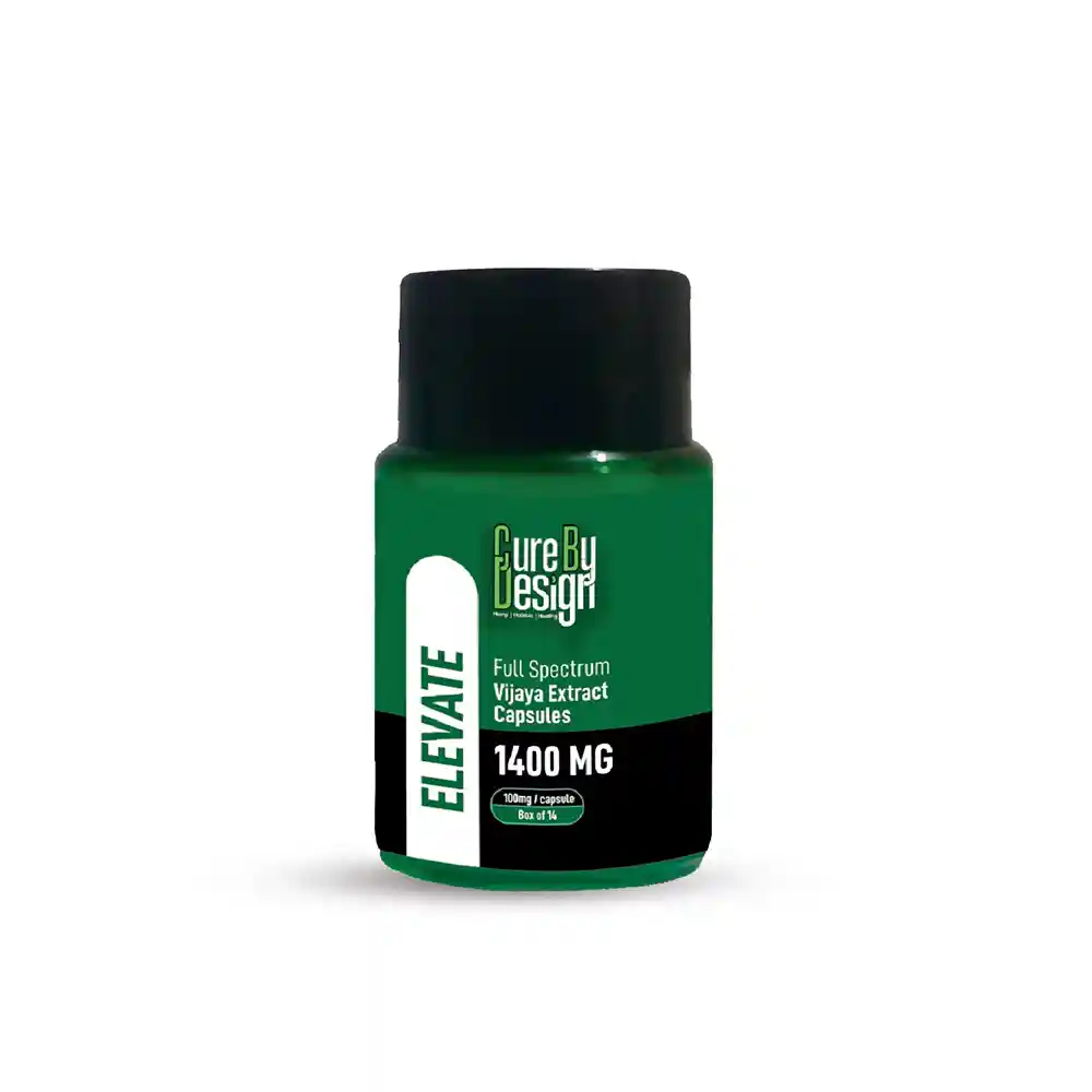 CD033071 Cure By Design Elevate – Vijaya Full Spectrum Capsule – CBD Dominant (2 : 1 – CBD : THC), 1400 MG on itshemp.in