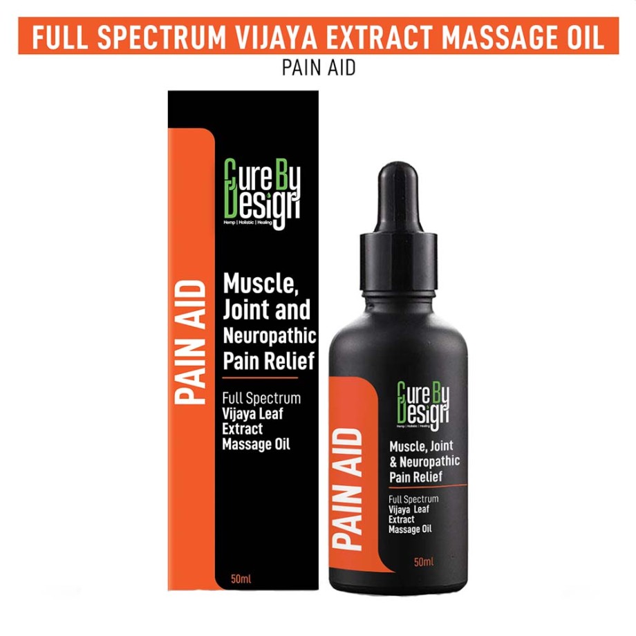 Cure by design full spectrum vijaya leaf extract massage oil on itsHemp