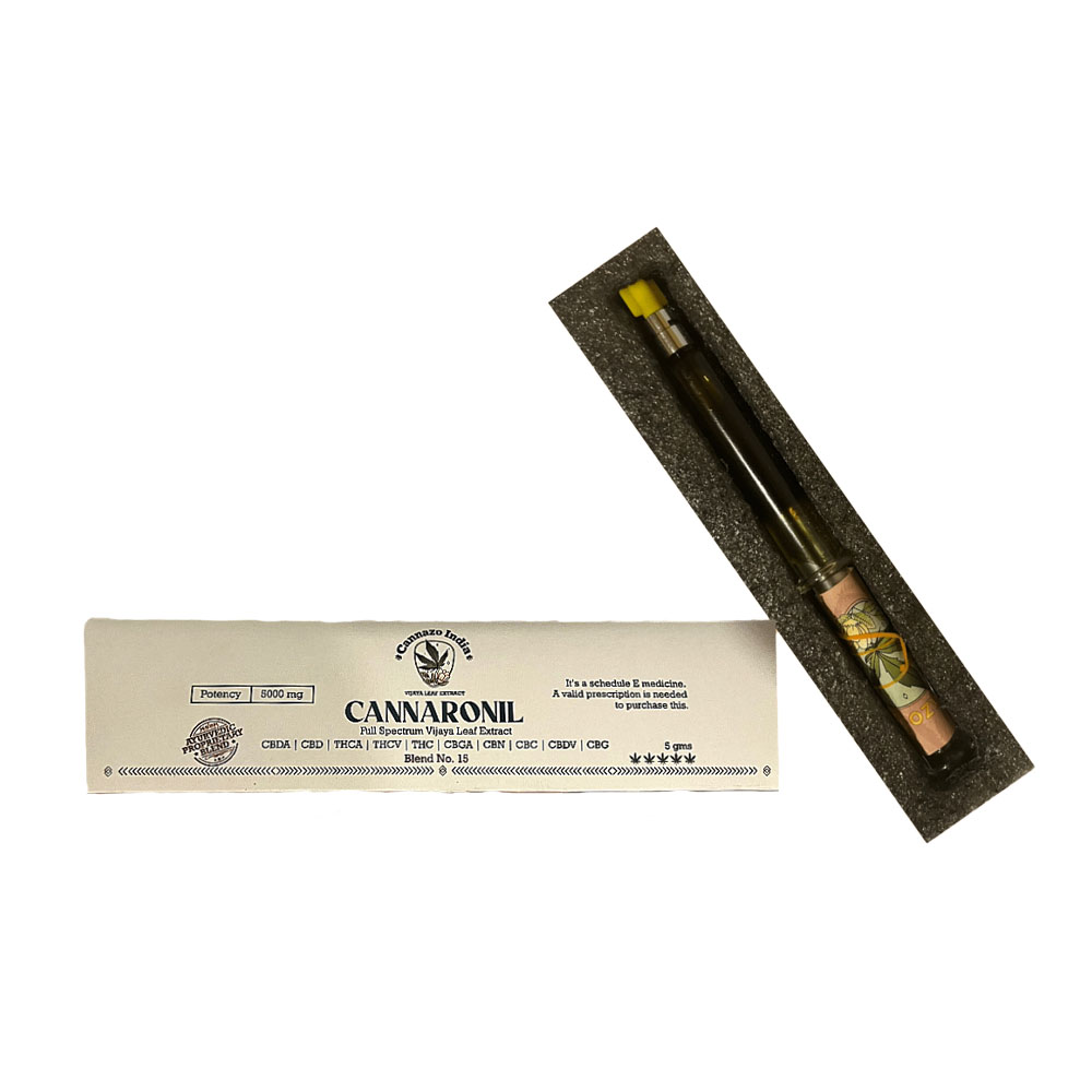 CannazoIndia Cannaronil Syringe THC Rich (1:4), 5000mg, on itsHemp