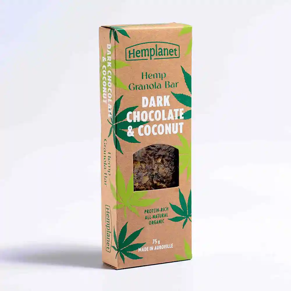 HP046011 Hemplanet Dark Chocolate & Coconut - Hemp Granola Bar, 75gms - Image 1