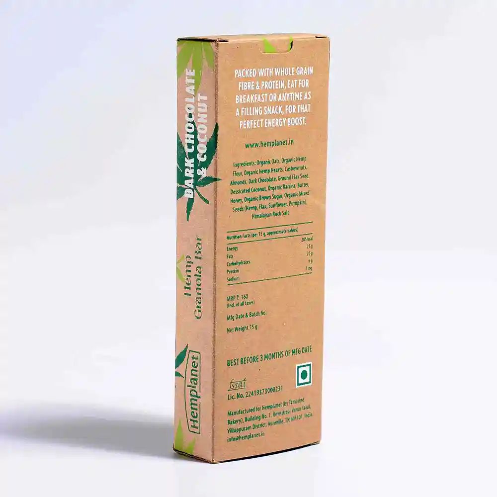 Hemplanet Dark Chocolate & Coconut – Hemp Granola Bar, on itshemp