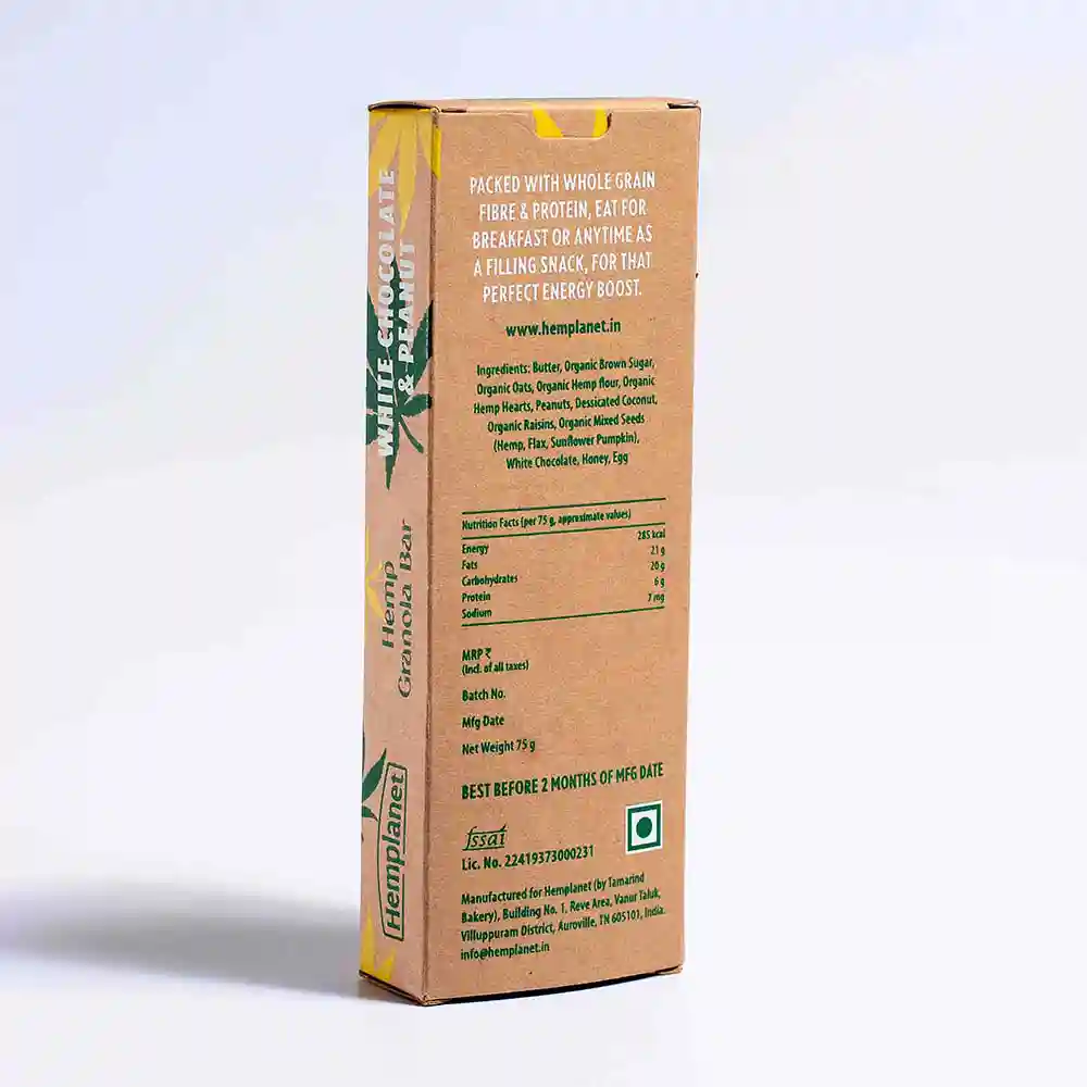 Hemplanet White Chocolate & Peanut – Hemp Granola Bar on itshemp