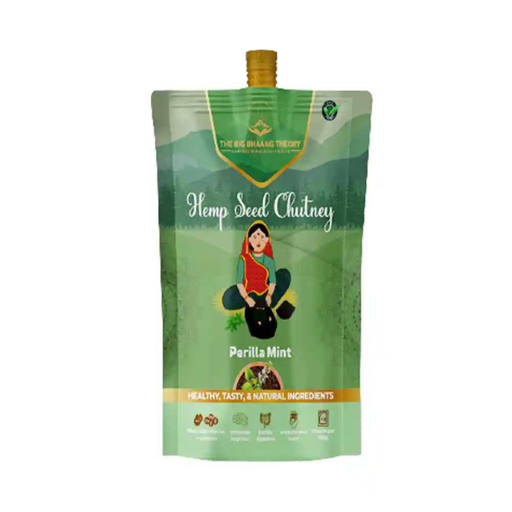 BB138002-1 The Big Bhaang Theory Hemp seed chutney, Perilla mint on itshemp