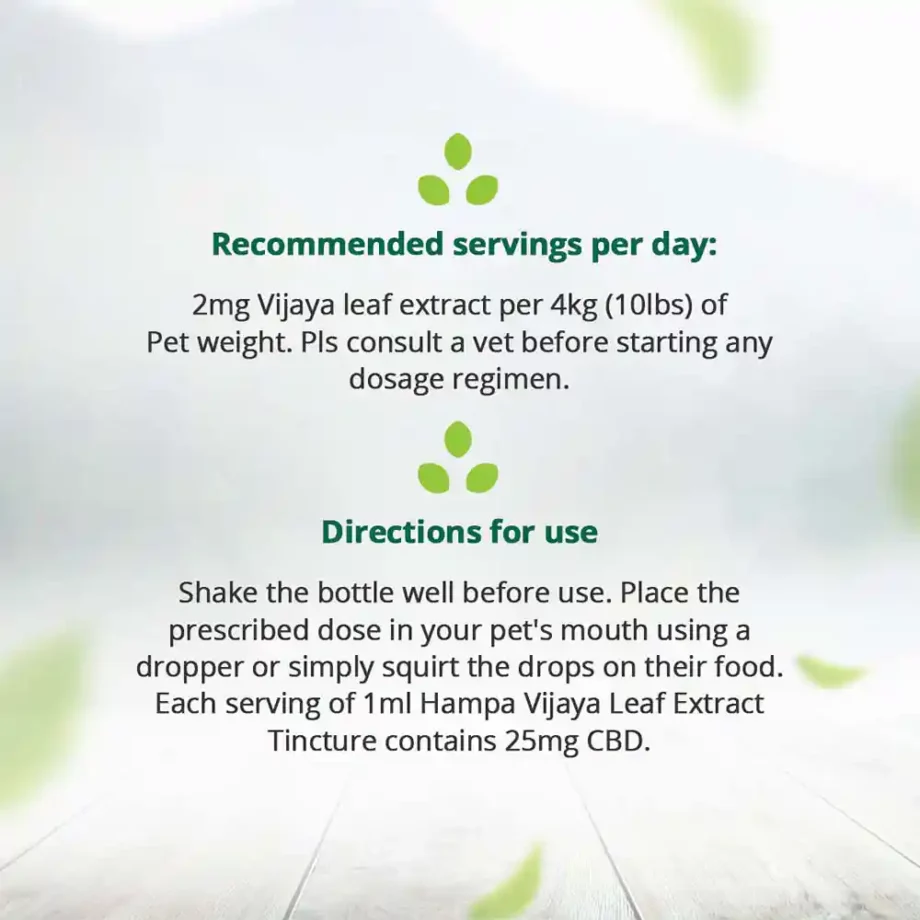 Hampa Hemp Vijaya Extract Tincture (2.5 %) for Pets, 30 ml on itshemp