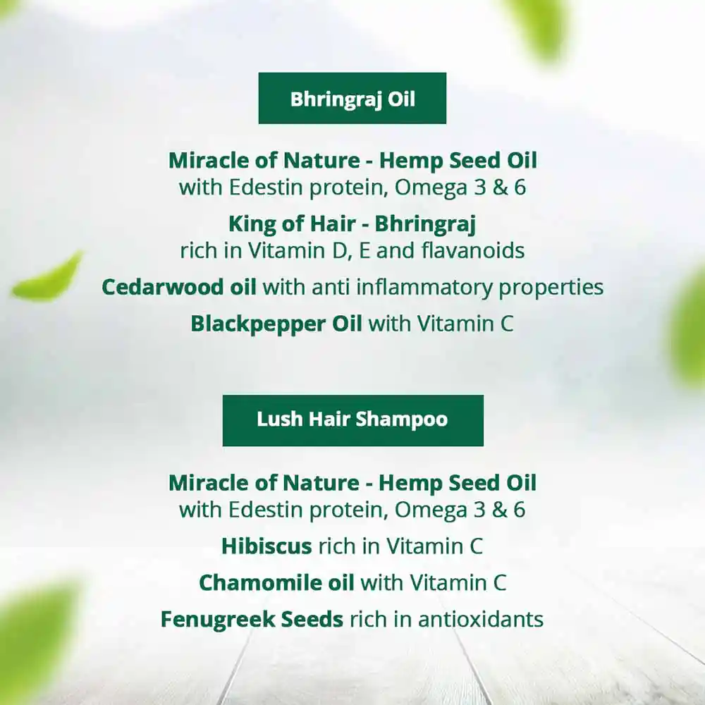 Hampa Bhringraj Oil + Shampoo Combo, 300 ml on itshemp