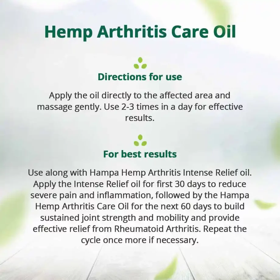 Hampa Arthritis Intense Relief and Care Oil Combo, 150 ml on itshemp