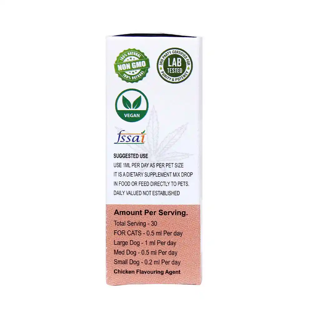 HempyPaws Pet Care Full Spectrum 100% Hemp Seed Oil with Chicken Flavouring Agent, 30ml on itshemp