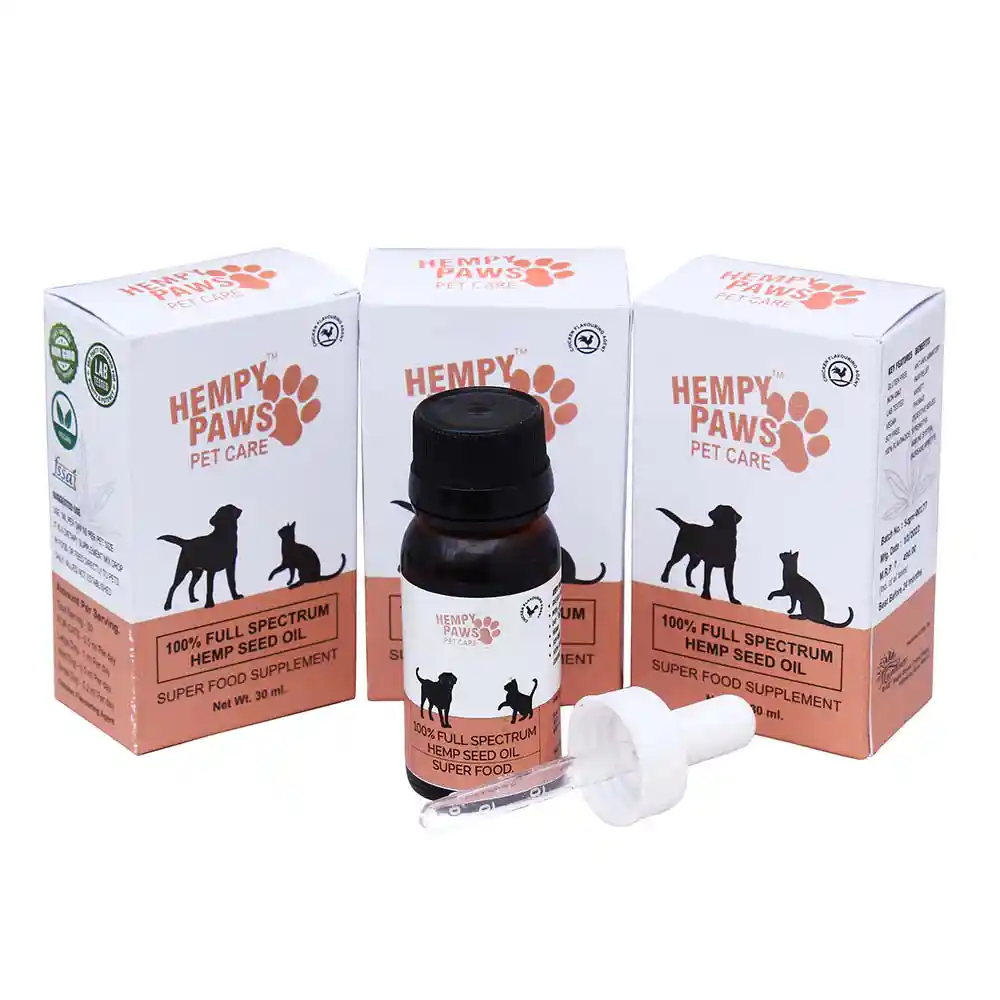 HempyPaws Pet Care Full Spectrum 100% Hemp Seed Oil with Chicken Flavouring Agent, 30ml on itshemp