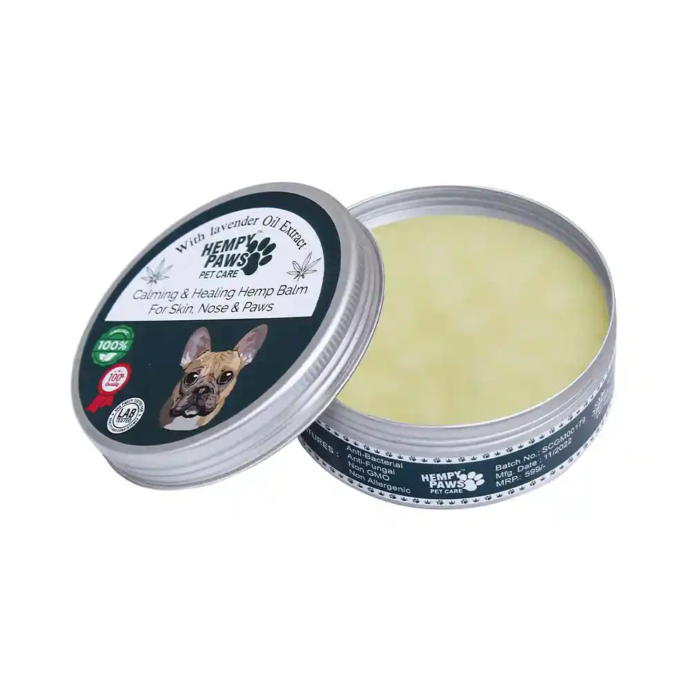 HempyPaws Pet Care Calming & Healing Hemp Balm with Lavender Oil Extract, 100 Grams on itshemp