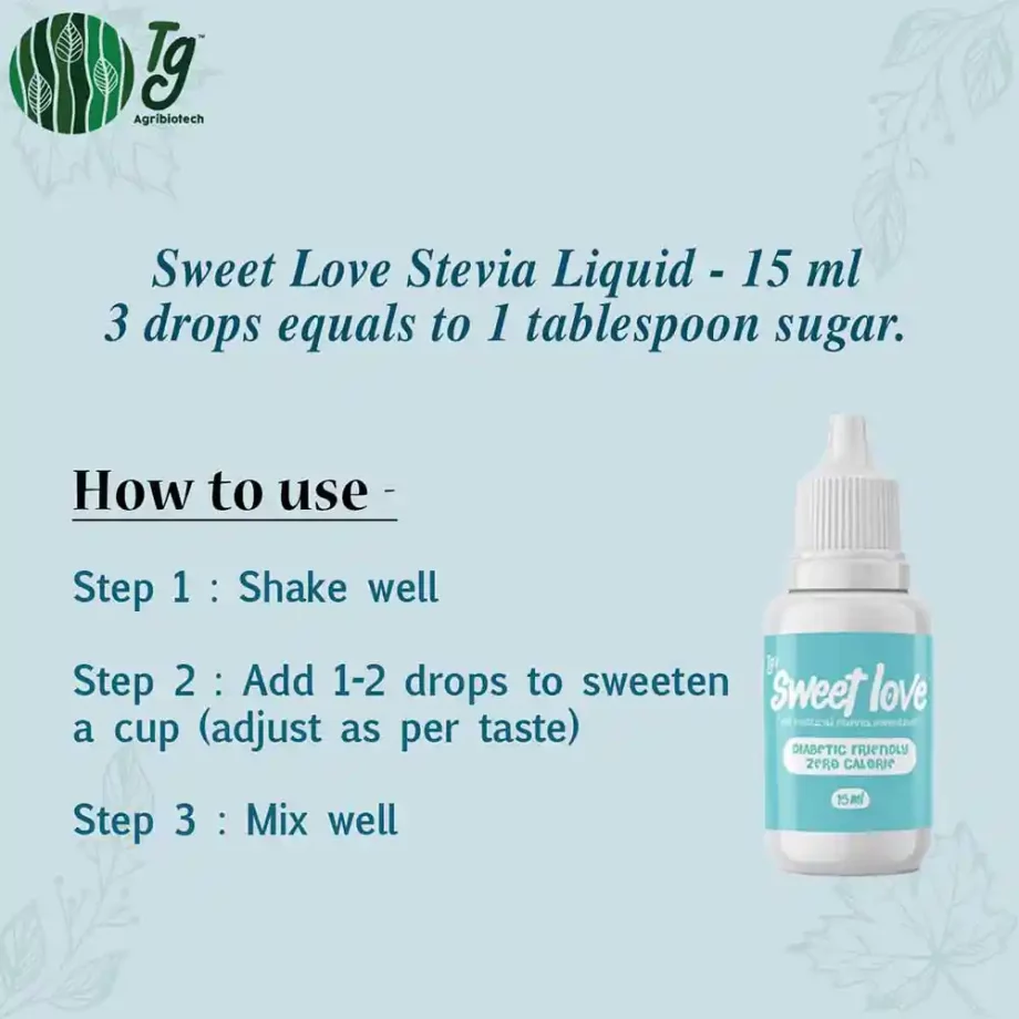 Trugreen Sweet Love Stevia Sweetener Liquid, 15ml on itshemp