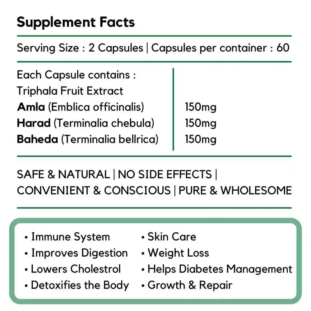 Trugreen Triphala 450mg , 60 Capsules on itshemp