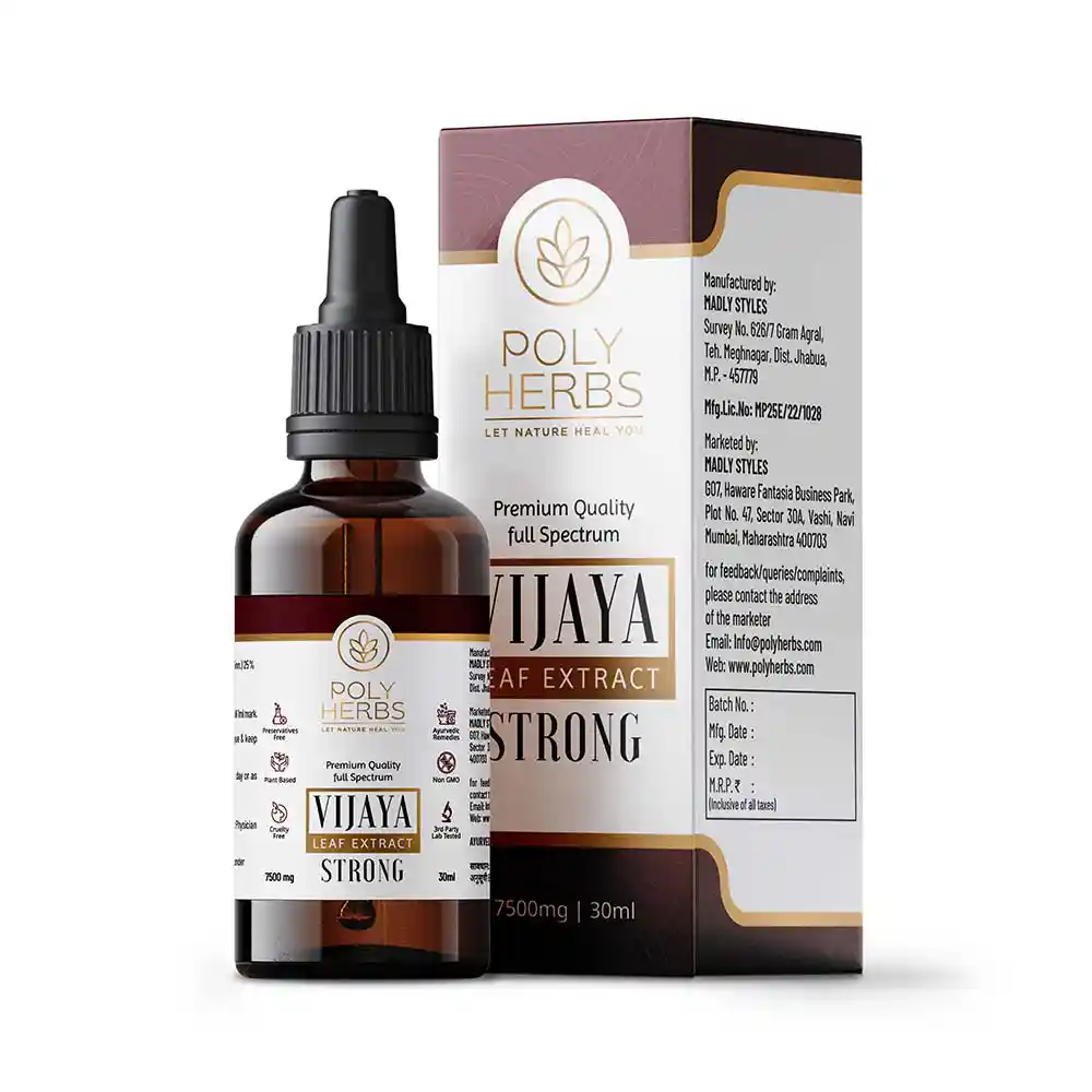 PolyHerbs STRONG Vijaya Leaf Extract Oil, 7500mg, 30ml on itshemp