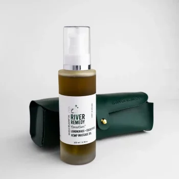 River Remedy Hemp Massage Oil, Lemongrass Eucalyptus, 100mL on itshemp