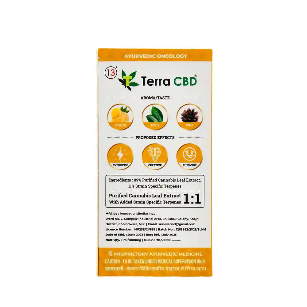 TERRA CBD - Strain specific cannabis extract, super lemon haze 1ml on itsHemp