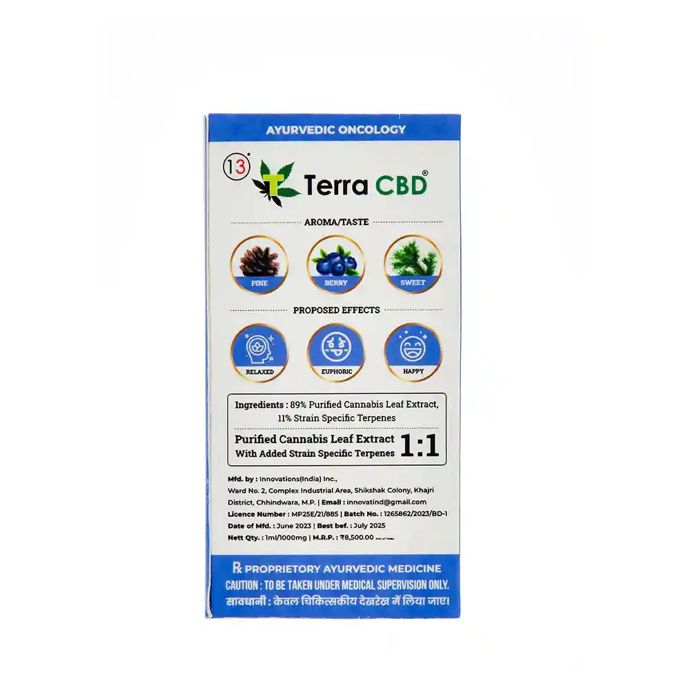 TERRA CBD - Strain specific cannabis extract, Blue Dream 1ml on itsHemp