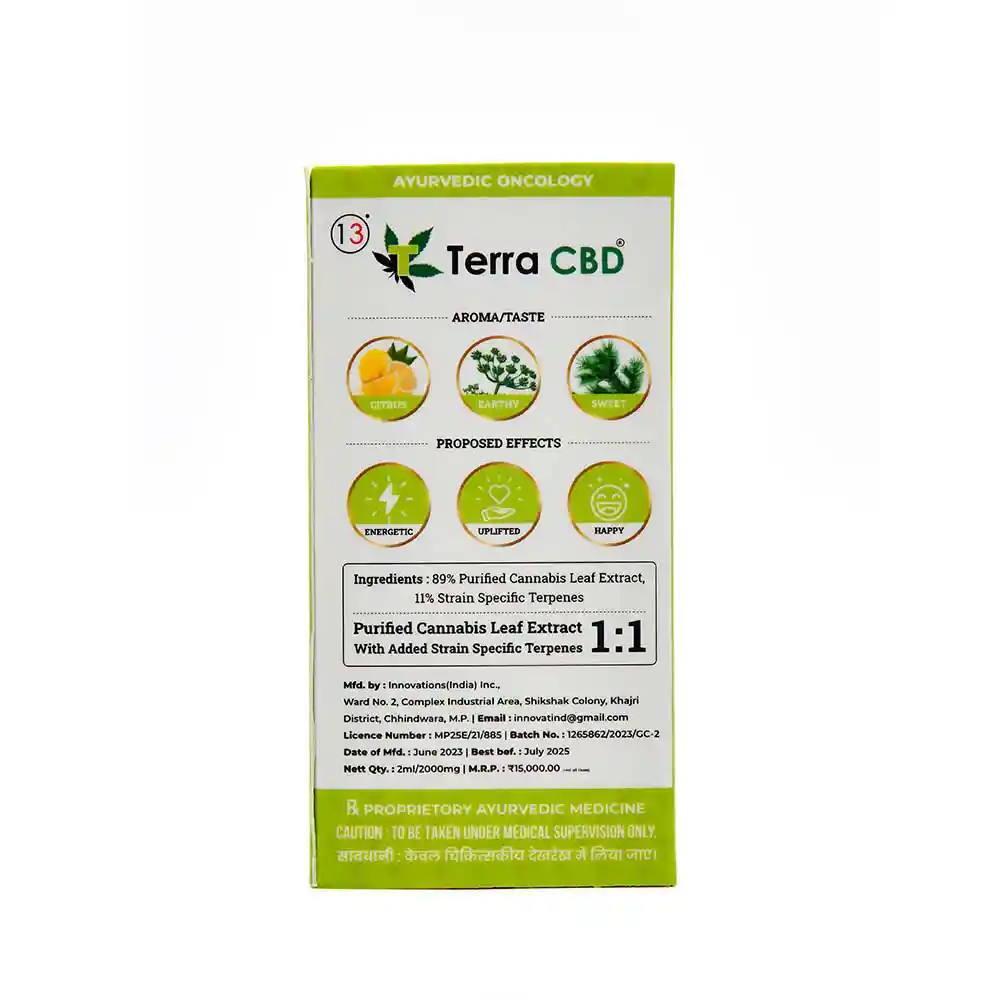 TERRA CBD - Strain specific cannabis extract, Green Crack 2ml on itsHemp