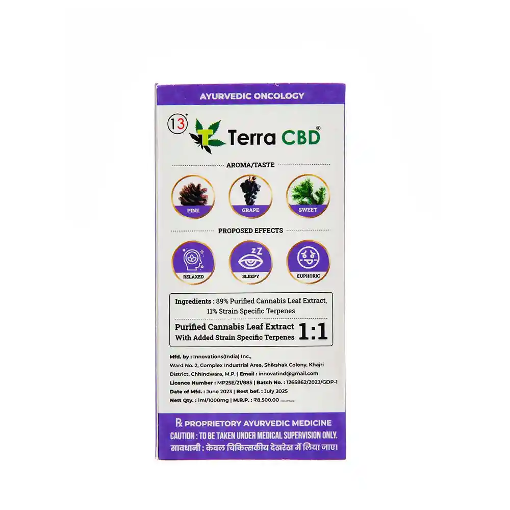 TERRA CBD - Strain specific cannabis extract, Grand Daddy Purple 1ml on itsHemp