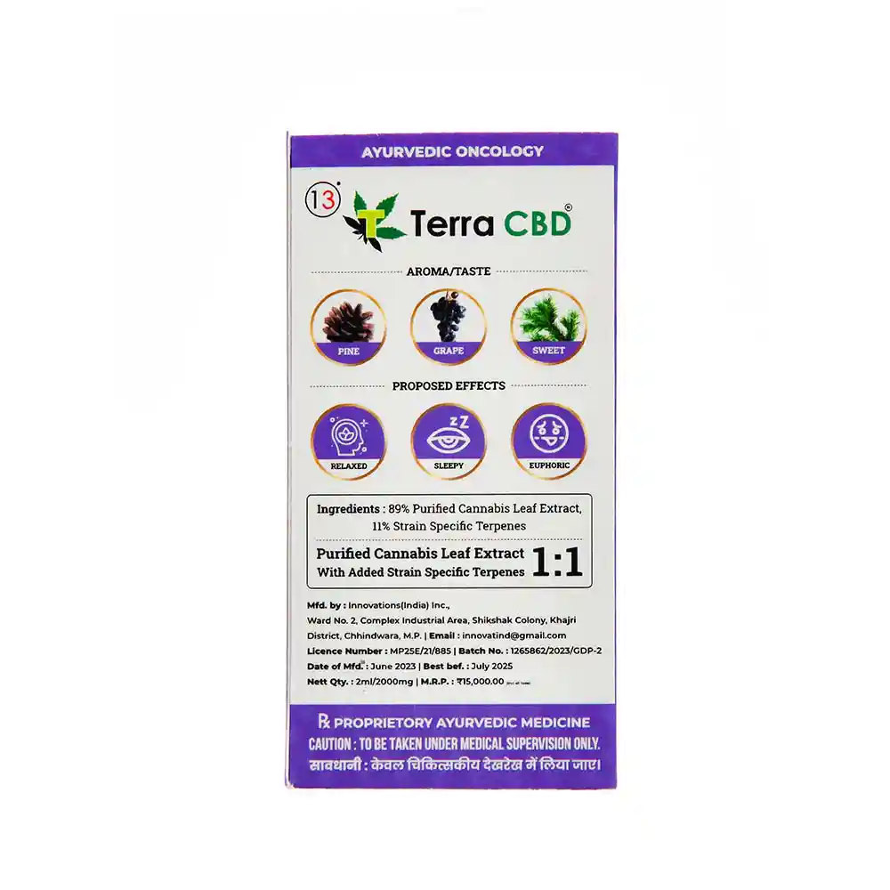 TERRA CBD - Strain specific cannabis extract, Grand Daddy Purple 2ml on itsHemp