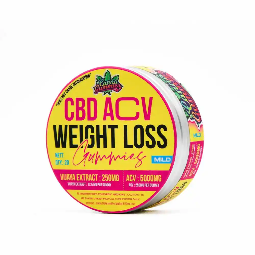 Cannagummies - CBD for weight loss- 250 mg CBD + 5,000 mg ACV(20 Gummies)- Mild on itsHemp