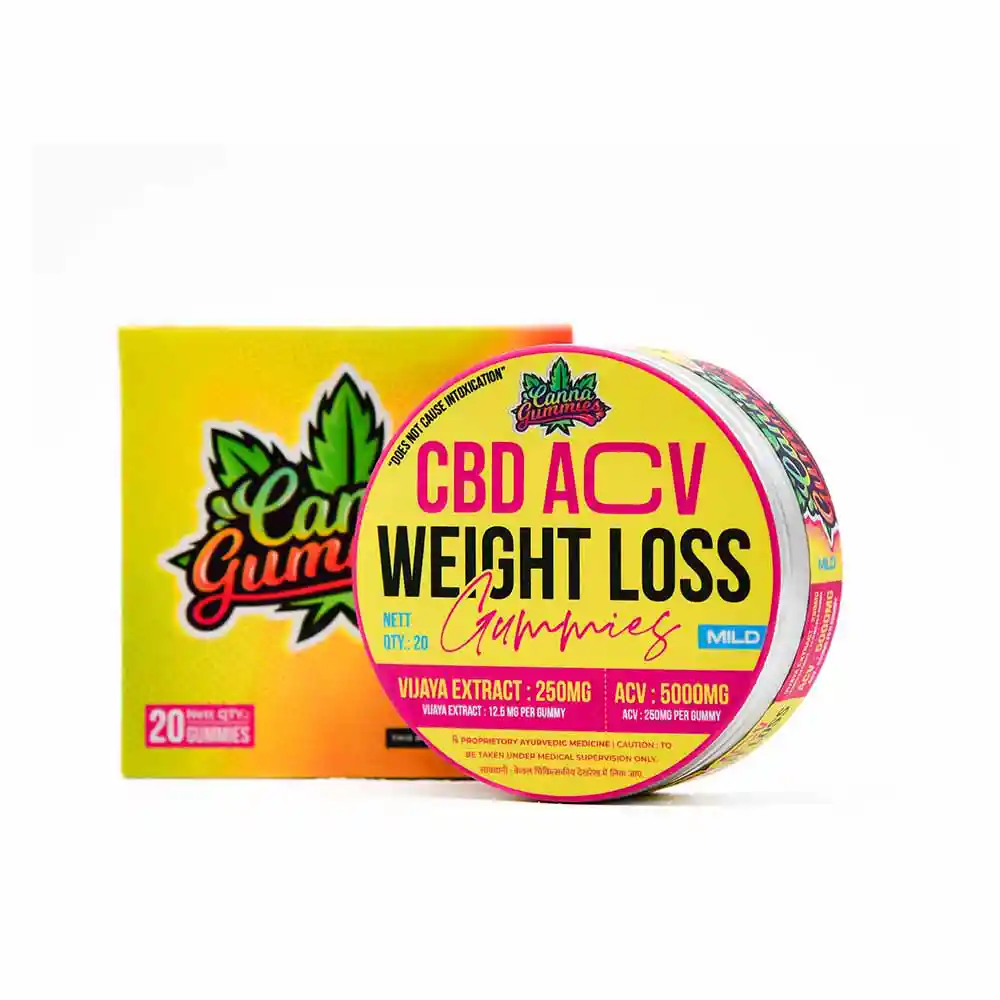 Cannagummies - CBD for weight loss- 250 mg CBD + 5,000 mg ACV(20 Gummies)- Mild on itsHemp