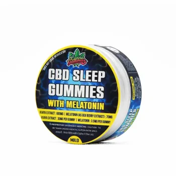 Cannagummies - CBD for sleep- 600mg CBD + 70mg Melatonin (20 Gummies)- Mild on itsHemp