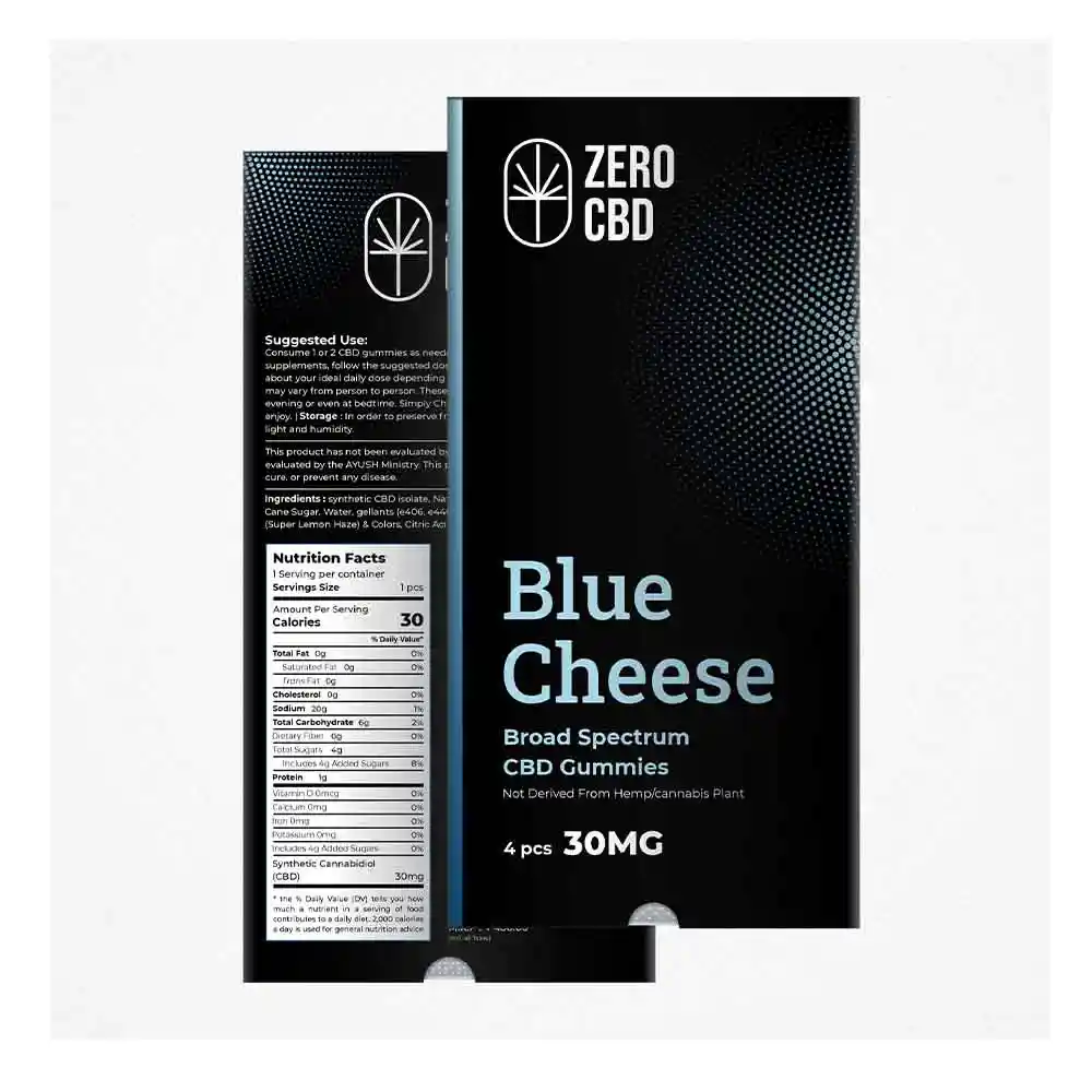 Zero CBD Blue Dream 50mg Broad Spectrum CBD Gummies (4 Pcs) on itsHemp.in