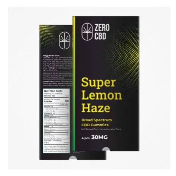 Zero CBD Super Lemon Haze 30mg Broad Spectrum CBD Gummies (4 Pcs) on itsHemp.in
