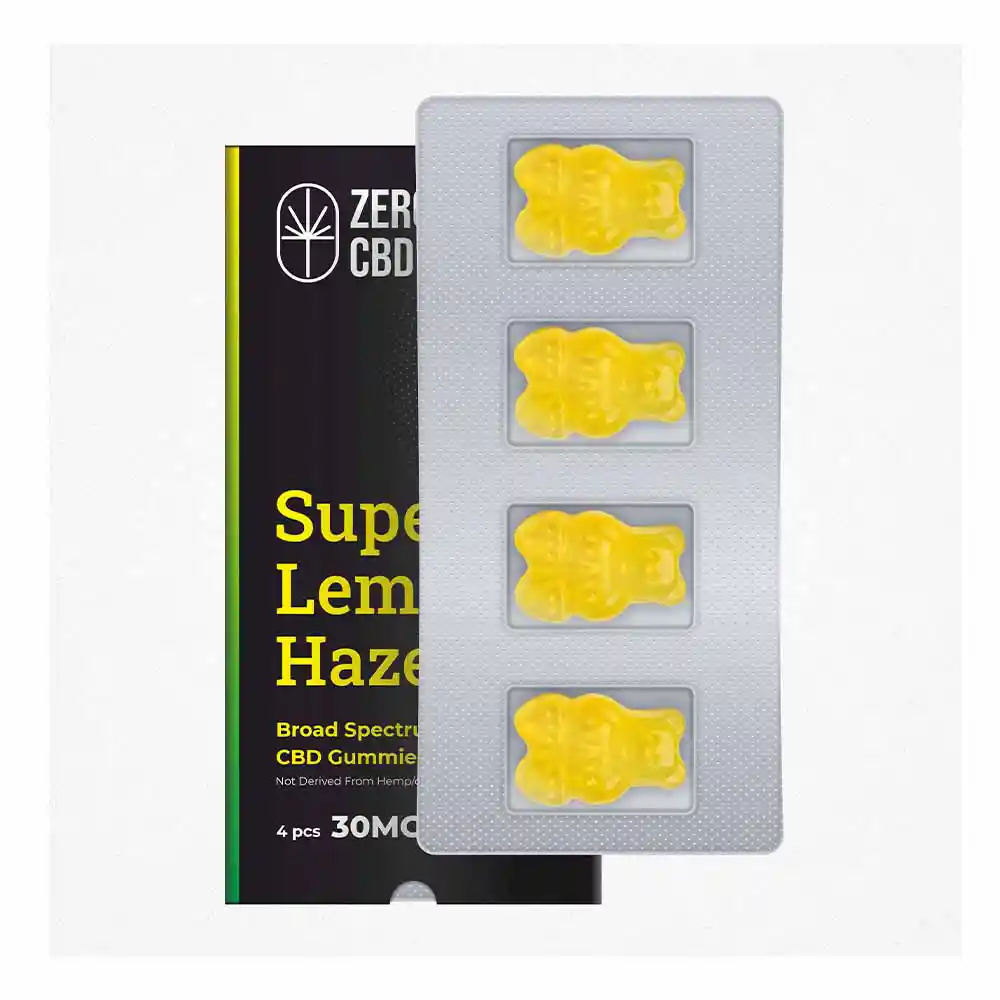 Zero CBD Super Lemon Haze 30mg Broad Spectrum CBD Gummies (4 Pcs) on itsHemp.in