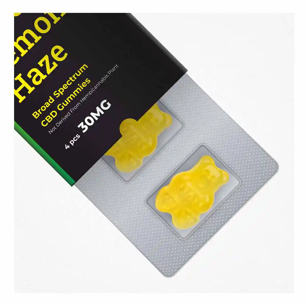 Zero CBD Super Lemon Haze 30mg Broad Spectrum CBD Gummies (4 Pcs) on itsHemp.in