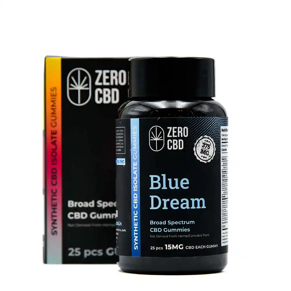 Zero CBD- Sugarfree Vegan Broad Spectrum CBD Gummies- BLUE DREAM, 375mg on itsHemp