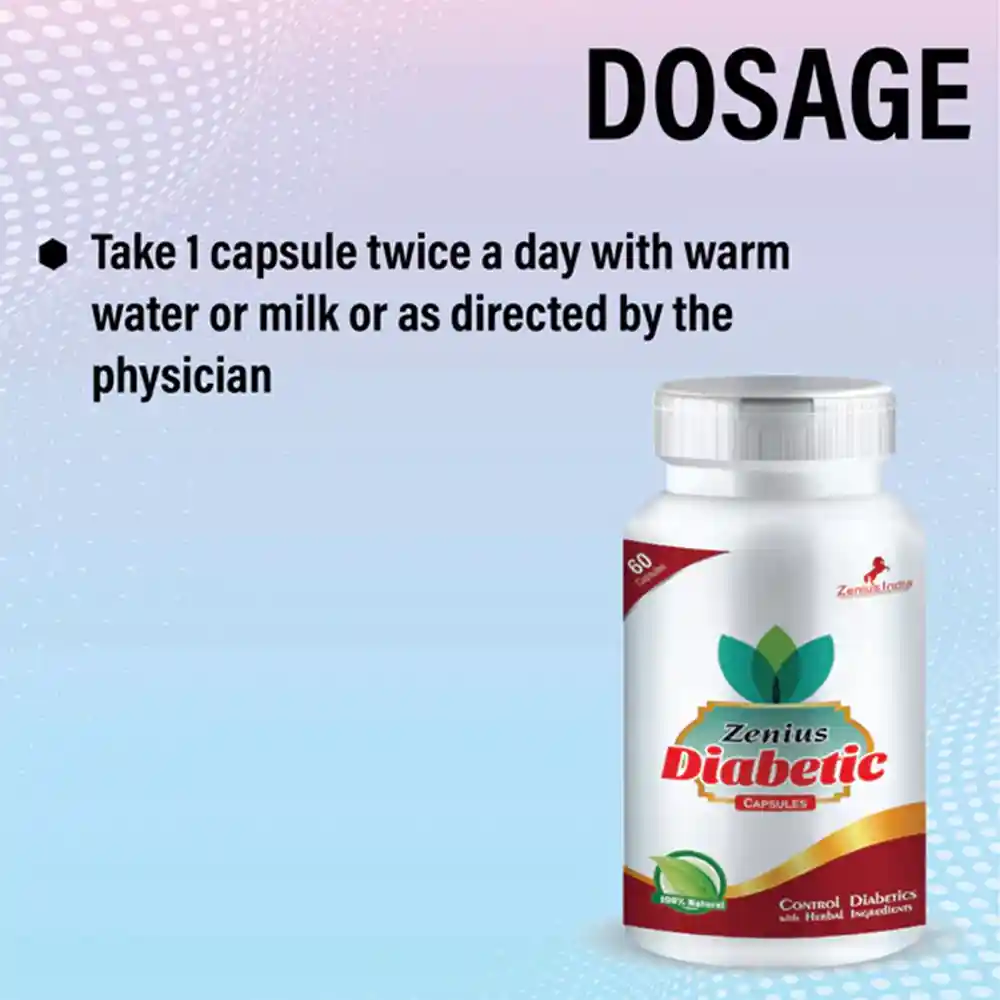 Zenius Diabetic Capsule For Suger and Diabetes Control Medicine 100gm, 60 Capsules on itshemp.in