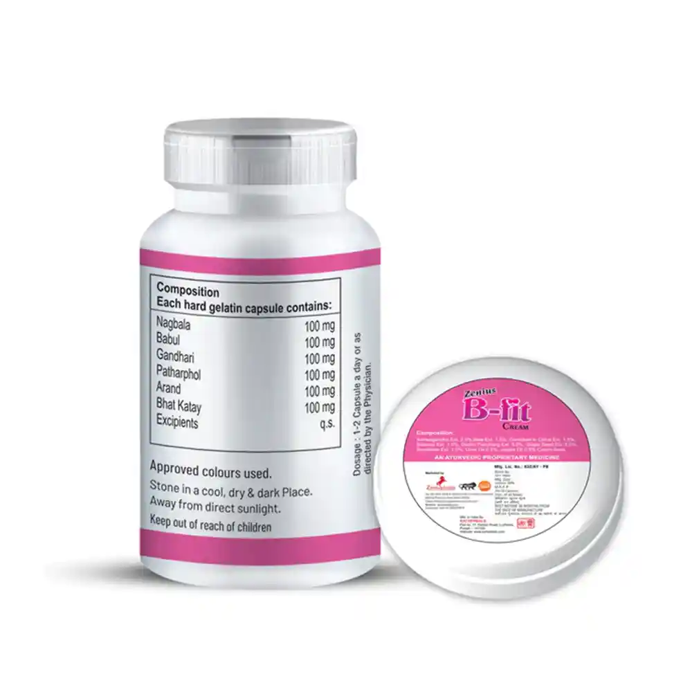 Zenius B Fit Kit For Breast Size Growth Capsule & Cream, 60 capsules & 50gm cream on itshemp.in