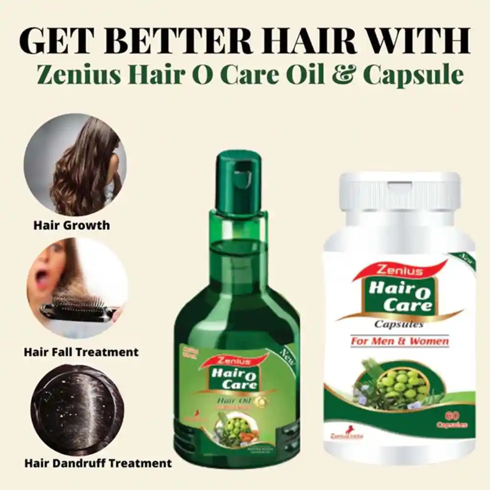 Zenius Hair O Care Kit For Hair Growth Oil & Capsules, 100ml Oil & 60 Capsules on itshemp.in